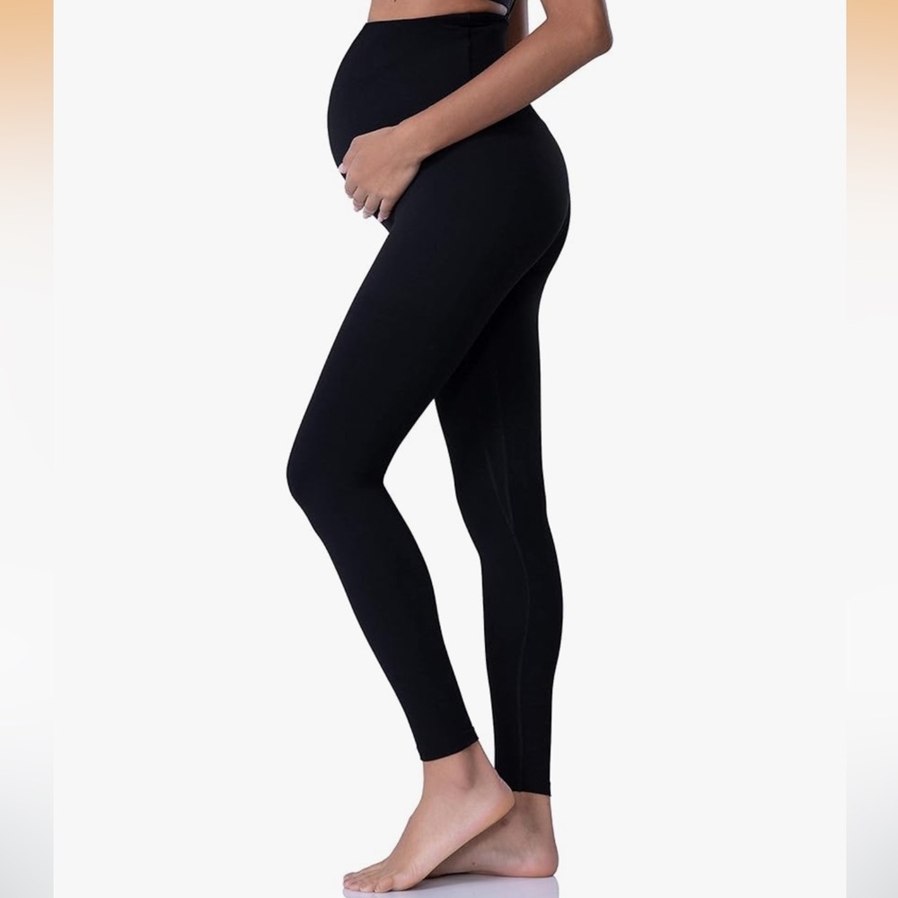 POSHDIVAH Women's Maternity Leggings Over The Belly Workout Leggings